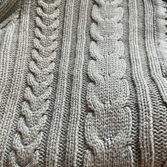 Cable Knit Button-Up Sweater - Olive Green - Picture 4 of 5